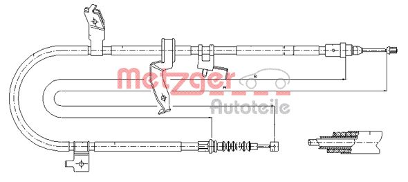 METZGER 17.0586 Seilzug, Feststellbremse
