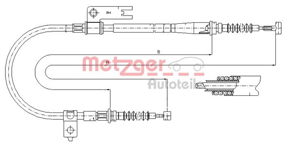 METZGER 17.0595 Seilzug, Feststellbremse