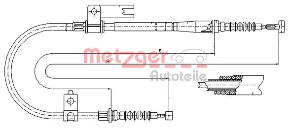 METZGER 17.0596 Seilzug, Feststellbremse