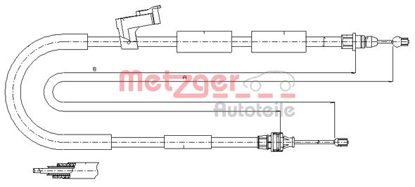 METZGER 17.0685 Seilzug, Feststellbremse