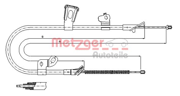 METZGER 17.1078 Seilzug, Feststellbremse
