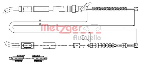 METZGER 17.1468 Seilzug, Feststellbremse