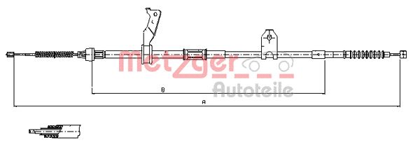 METZGER 17.1482 Seilzug, Feststellbremse