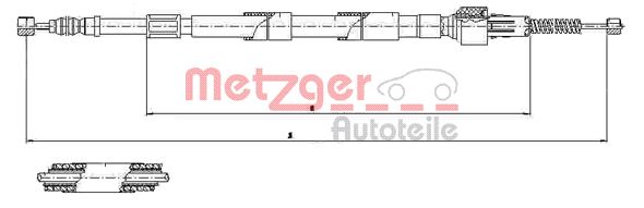 METZGER 17.1522 Seilzug, Feststellbremse