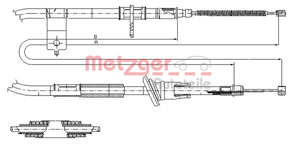 METZGER 17.2511 Seilzug, Feststellbremse
