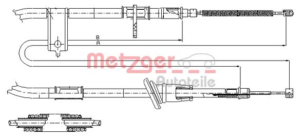 METZGER 17.2512 Seilzug, Feststellbremse