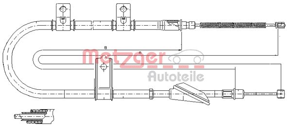 METZGER 17.2513 Seilzug, Feststellbremse