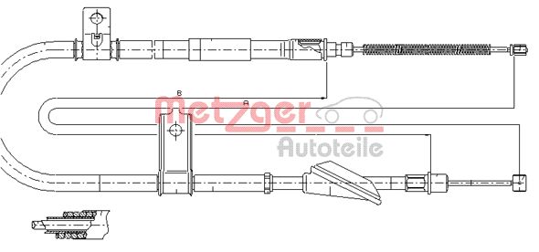 METZGER 17.2514 Seilzug, Feststellbremse