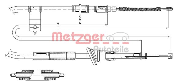 METZGER 17.2518 Seilzug, Feststellbremse