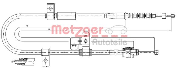 METZGER 17.2524 Seilzug, Feststellbremse