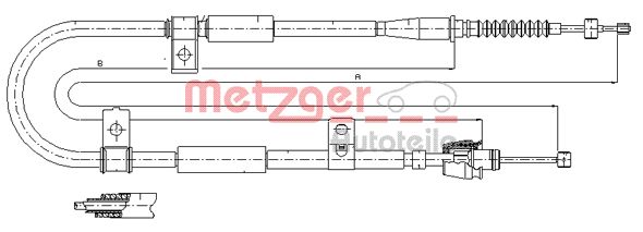 METZGER 17.2525 Seilzug, Feststellbremse