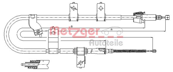 METZGER 17.2565 Seilzug, Feststellbremse