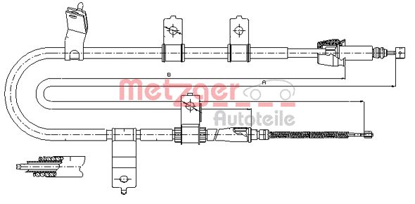 METZGER 17.2566 Seilzug, Feststellbremse