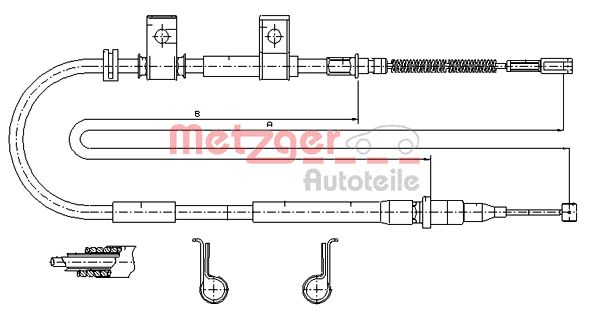 METZGER 17.3502 Seilzug, Feststellbremse