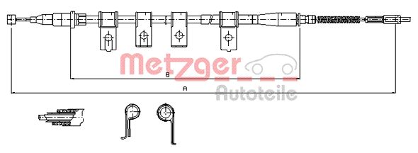 METZGER 17.3503 Seilzug, Feststellbremse