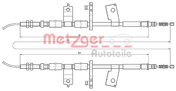 METZGER 17.3513 GREENPARTS Seilzug, Feststellbremse