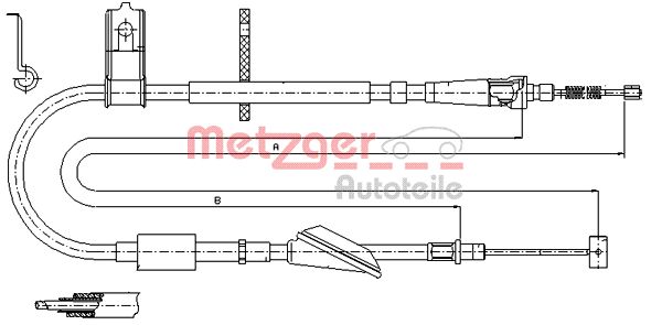METZGER 17.5046 Seilzug, Feststellbremse