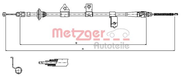 METZGER 17.6027 Seilzug, Feststellbremse