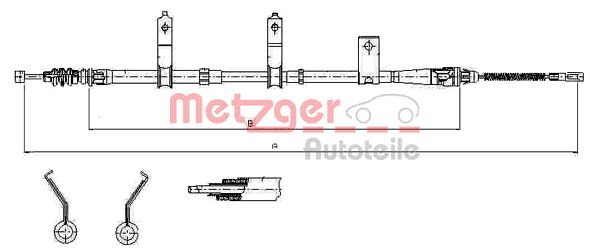 METZGER 17.6031 Seilzug, Feststellbremse