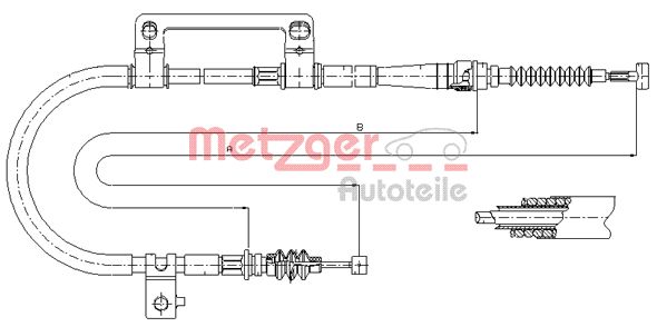 METZGER 17.6043 Seilzug, Feststellbremse