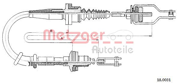 METZGER 18.0031 Seilzug, Kupplungsbetätigung