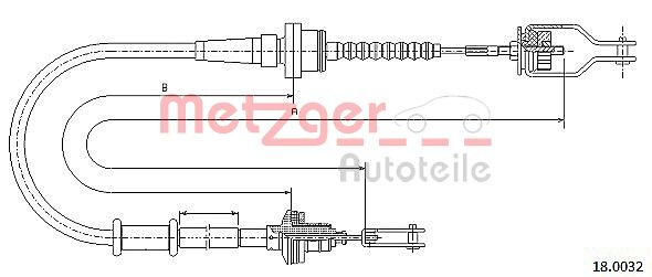 METZGER 18.0032 Seilzug, Kupplungsbetätigung