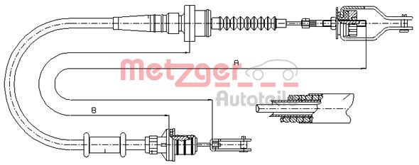 METZGER 18.0071 Seilzug, Kupplungsbetätigung