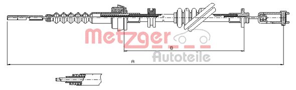 METZGER 18.3010 Seilzug, Kupplungsbetätigung