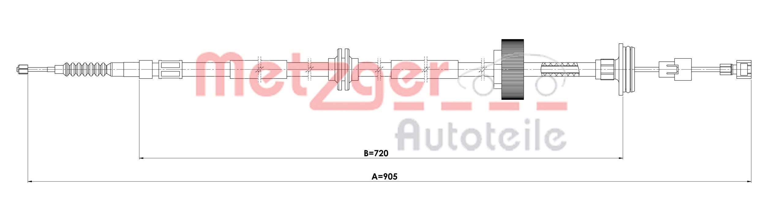 METZGER 1E.BW007 GREENPARTS Seilzug, Feststellbremse