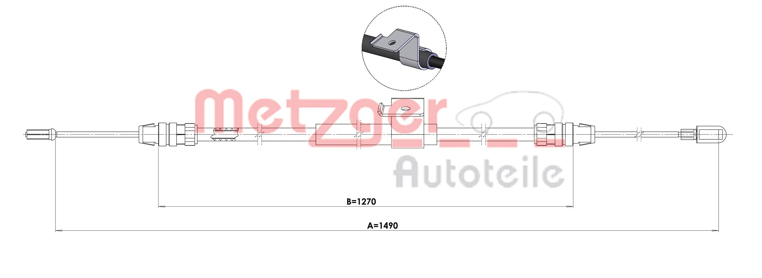 METZGER 1.FO001 Seilzug, Feststellbremse