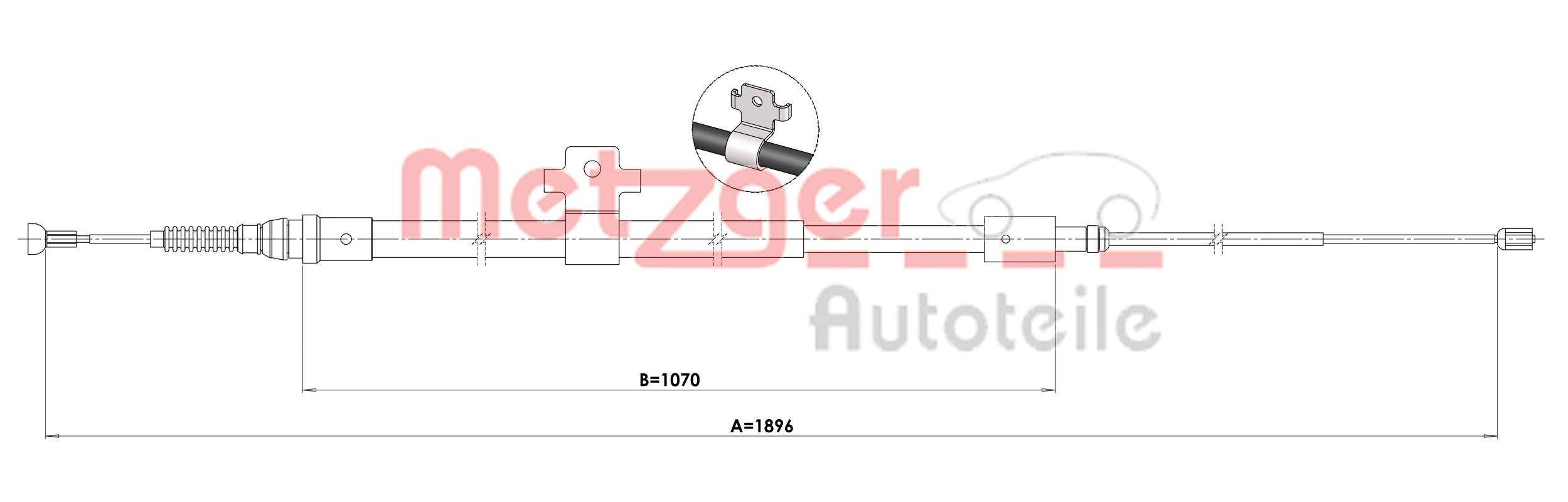 METZGER 1.PE001 Seilzug, Feststellbremse