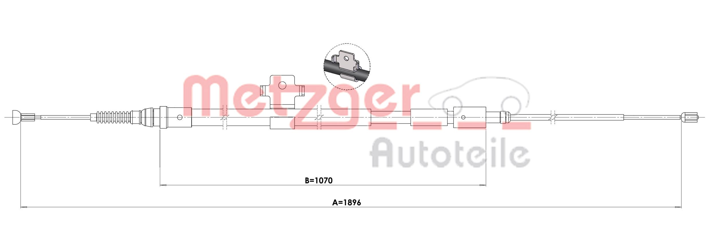 METZGER 1.PE002 Seilzug, Feststellbremse