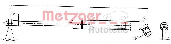 METZGER 2110334 Gas Spring, boot/cargo area for BMW