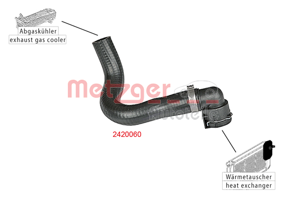 METZGER 2420060 hűtőcső bal alsó Motorhűtő AUDI SEAT SKODA VW