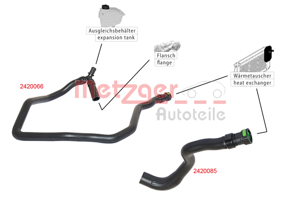 METZGER 2420085 Cső, hőcserélő-fűtés FORD