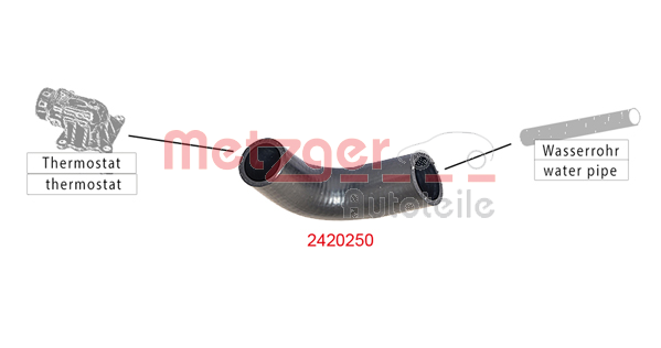 METZGER 2420250 hűtőcső CITROËN FIAT FORD LANCIA PEUGEOT
