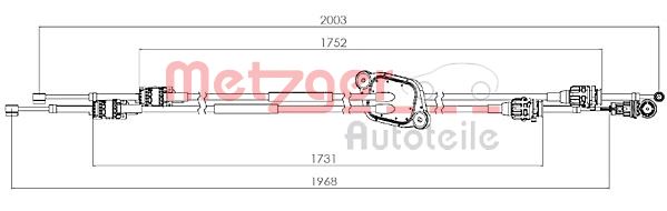 METZGER 3150305 Seilzug, Schaltgetriebe