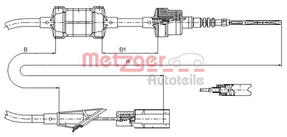 METZGER 412.11 Seilzug, Kupplungsbetätigung