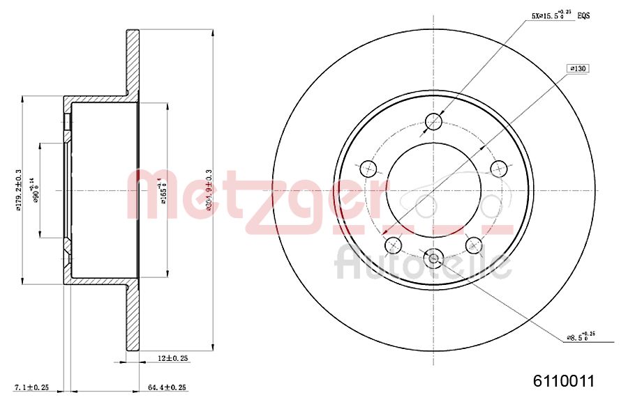 METZGER 6110011 GREENPARTS Bremsscheibe