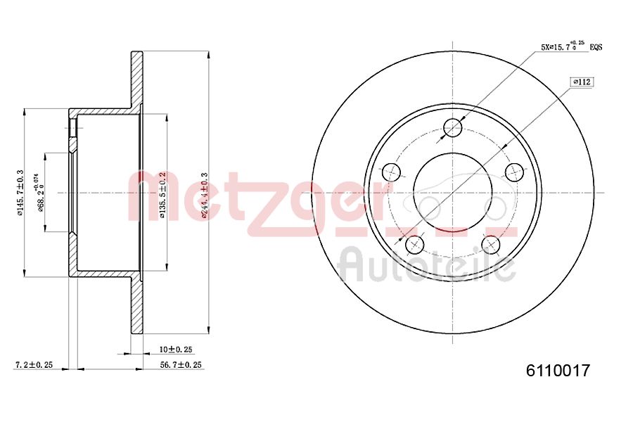 METZGER 6110017 Bremsscheibe