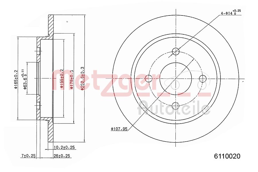 METZGER 6110020 Bremsscheibe