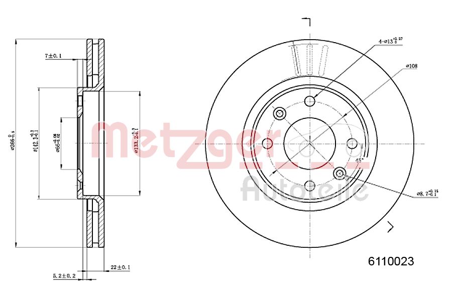 METZGER 6110023 GREENPARTS Bremsscheibe