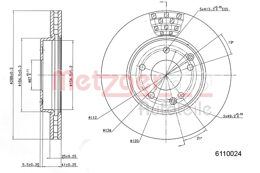 METZGER 6110024 Bremsscheibe