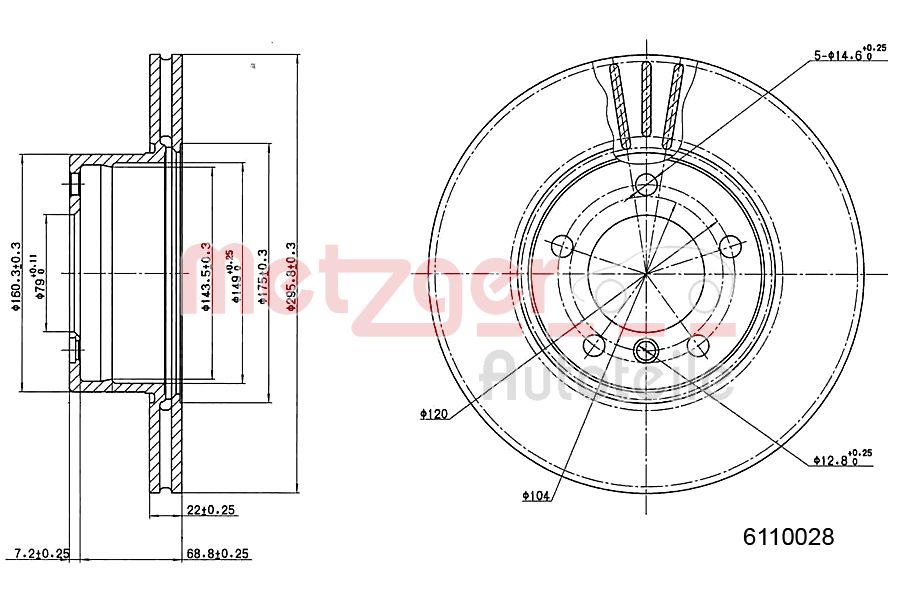 METZGER 6110028 Bremsscheibe