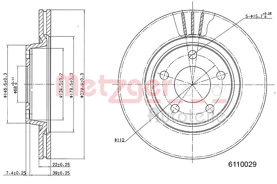 METZGER 6110029 GREENPARTS Bremsscheibe
