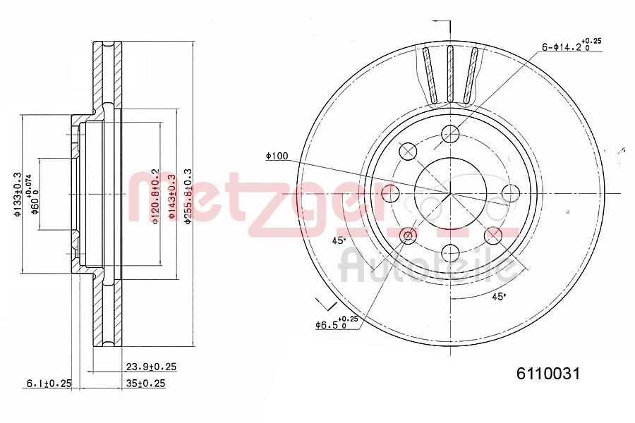 METZGER 6110031 Bremsscheibe