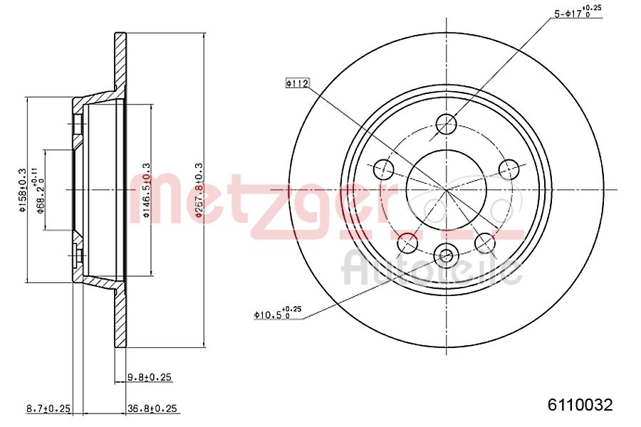 METZGER 6110032 Bremsscheibe