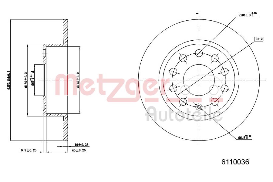 METZGER 6110036 GREENPARTS Bremsscheibe