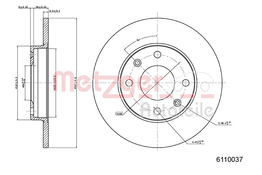 METZGER 6110037 Bremsscheibe
