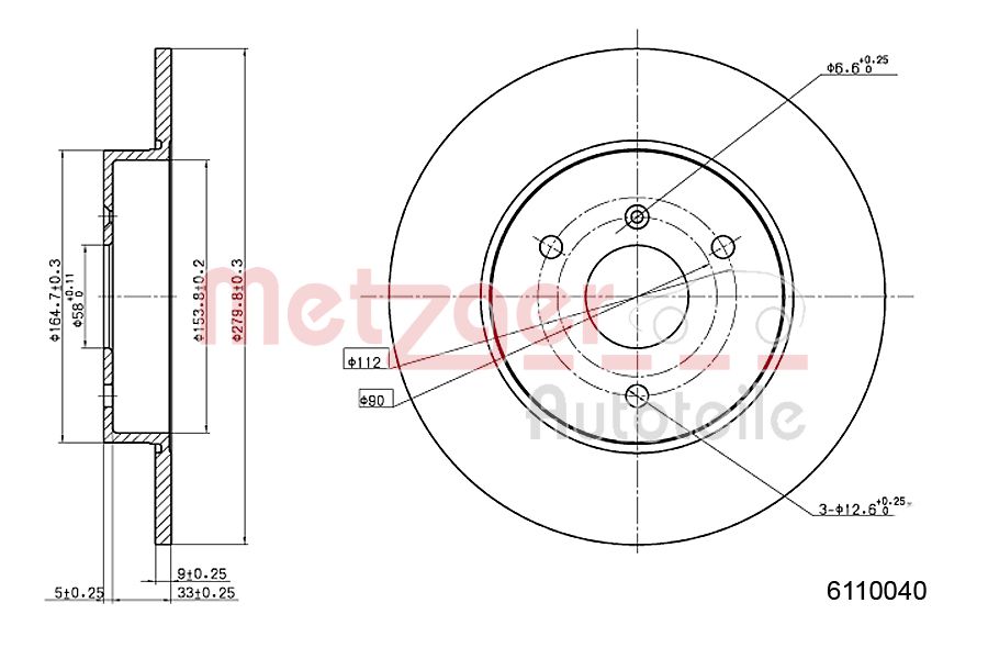METZGER 6110040 GREENPARTS Bremsscheibe